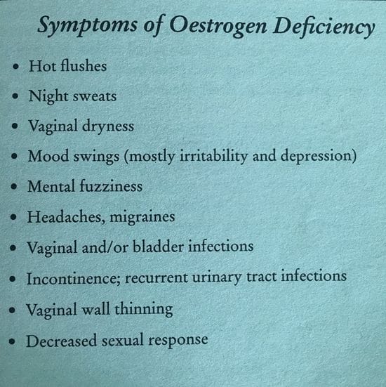 Oestrogen = oestradiol, oestrone and estriol
